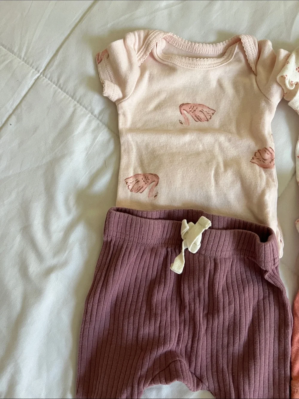 Four Baby Girls' Mixed Pink & Neutral Two-Piece Outfit Set